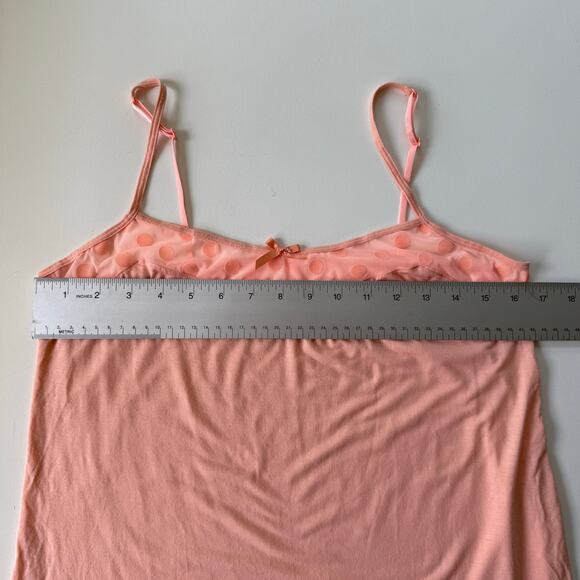 GapBody Peach Cami Mesh Polka Dot Trim Modal Lounge Top Soft Girl Women's Large - Picture 4 of 7